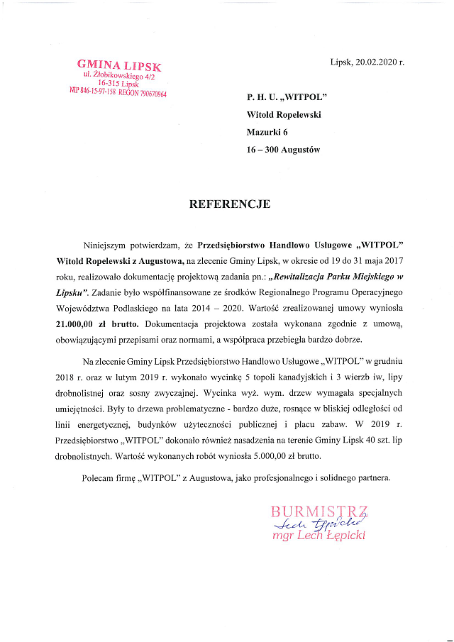 referencje dla Witpol z UM2
